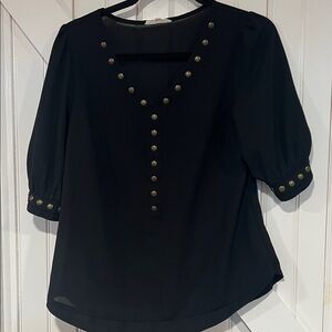 Black Studded Women's Top